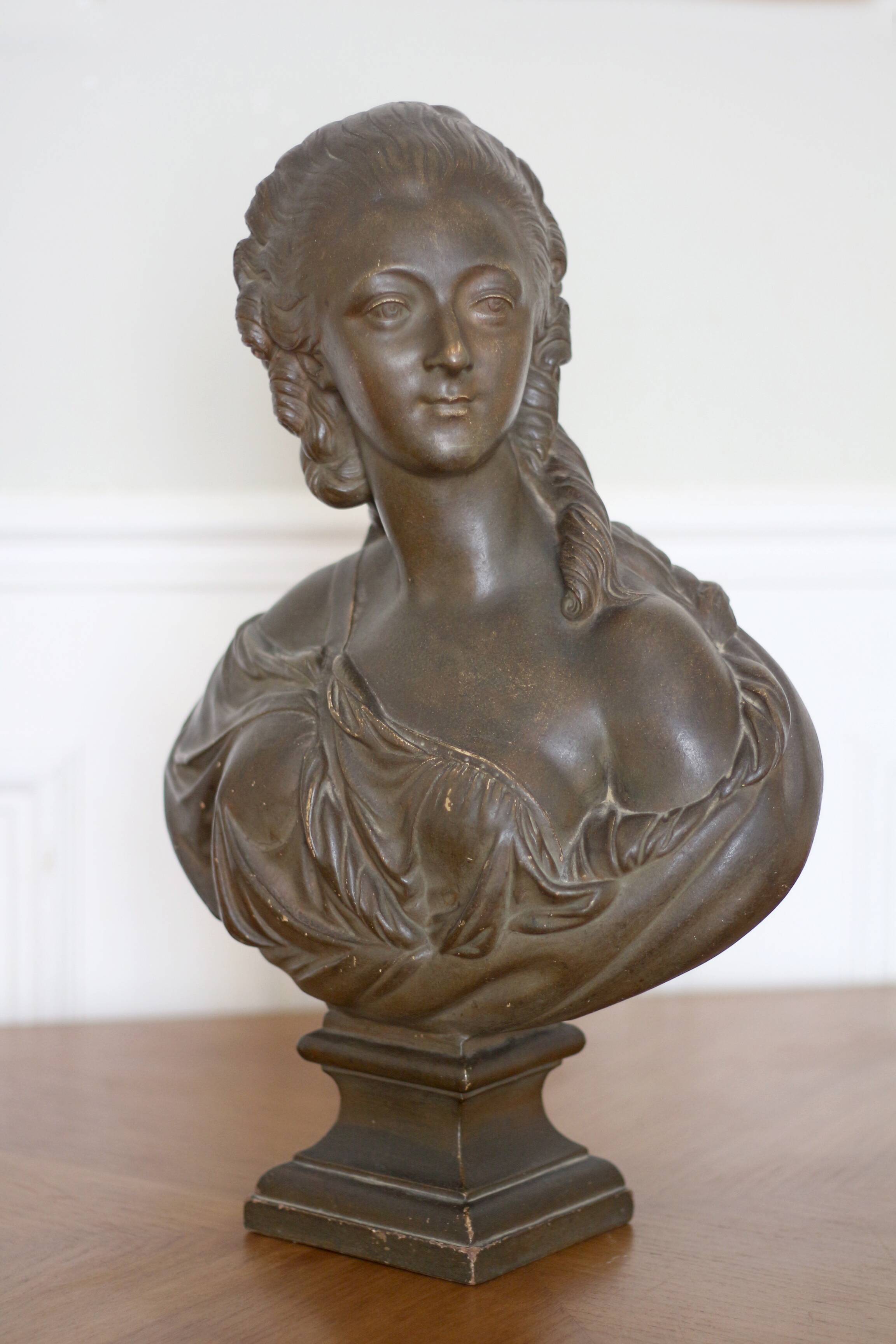 Plaster bust of Madame Du Barry after Pajour, 19th century.