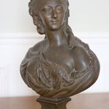 Buste en plâtre de Mme Du Barry d'après Pajour, XIXème s.