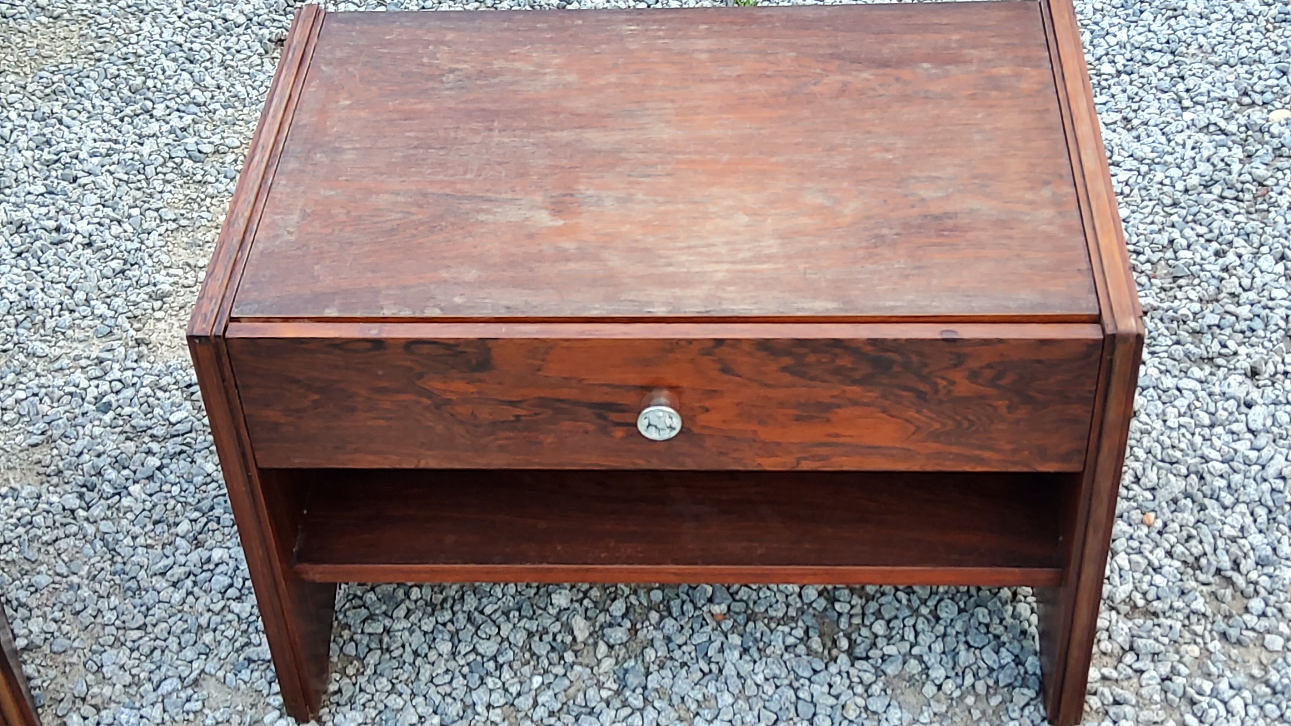 Pair of modernist art deco rosewood bedside tables from the 30s