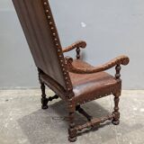 Pair of Louis XIII armchairs, 19th century