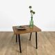 Metal and raw wood side table