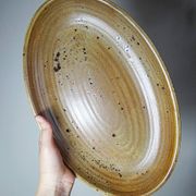 Large oval serving dish, vintage Salins stoneware/ceramic, 1960s