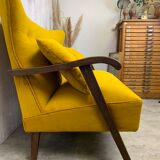 Yellow velvet sofa