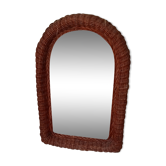 Vintage braided wicker mirror 72x47cm