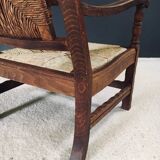 Arts & Crafts Handcrafted Low Lounge Armchairs, Belgium, 1920s, Set of 2
