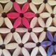 Vintage flower coaster beige purple and pink wood beads