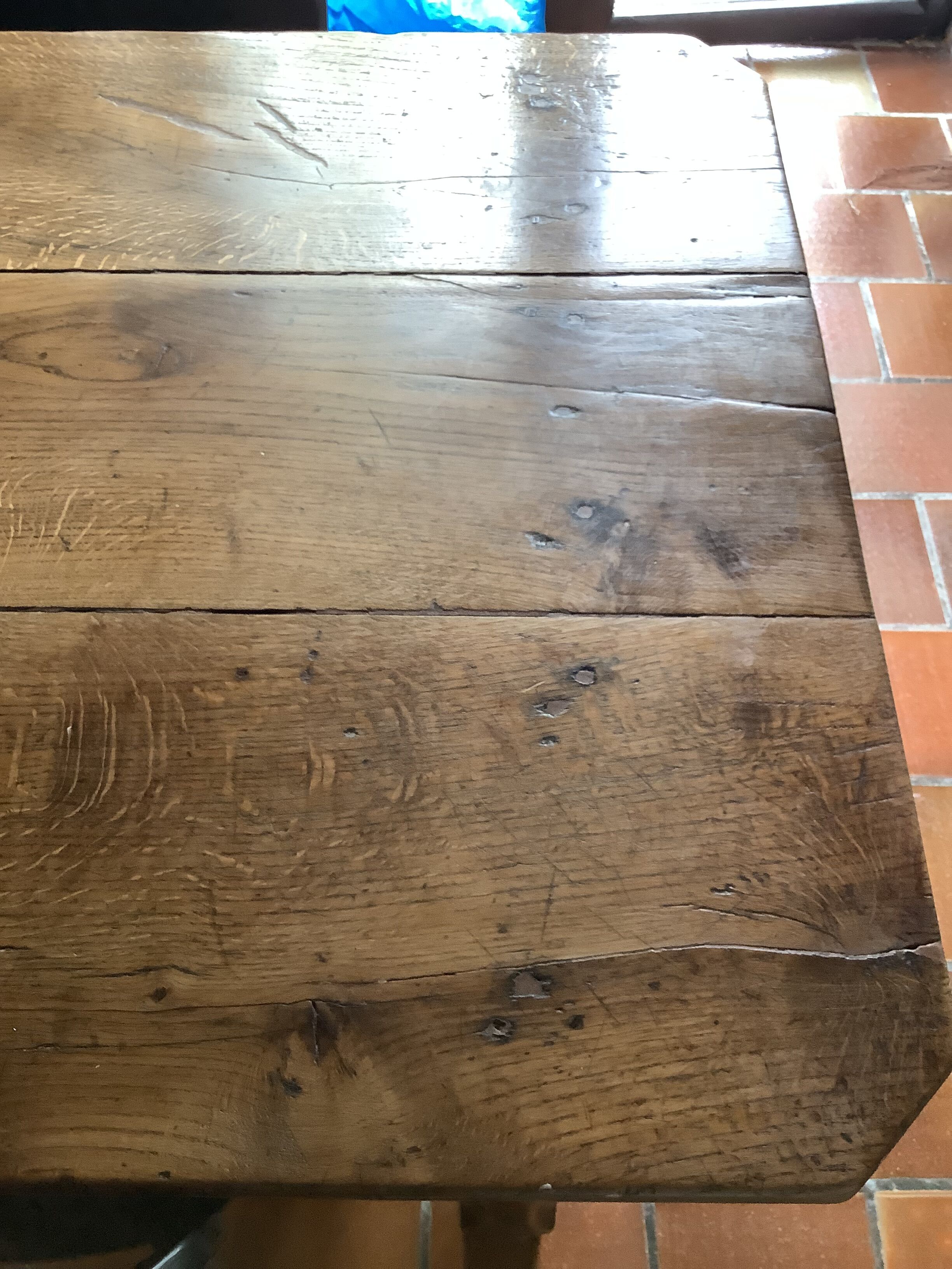 Old solid oak farmhouse table