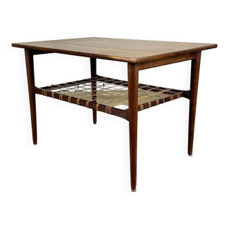 Vintage teak coffee table with rattan designed by Ilse Möbel