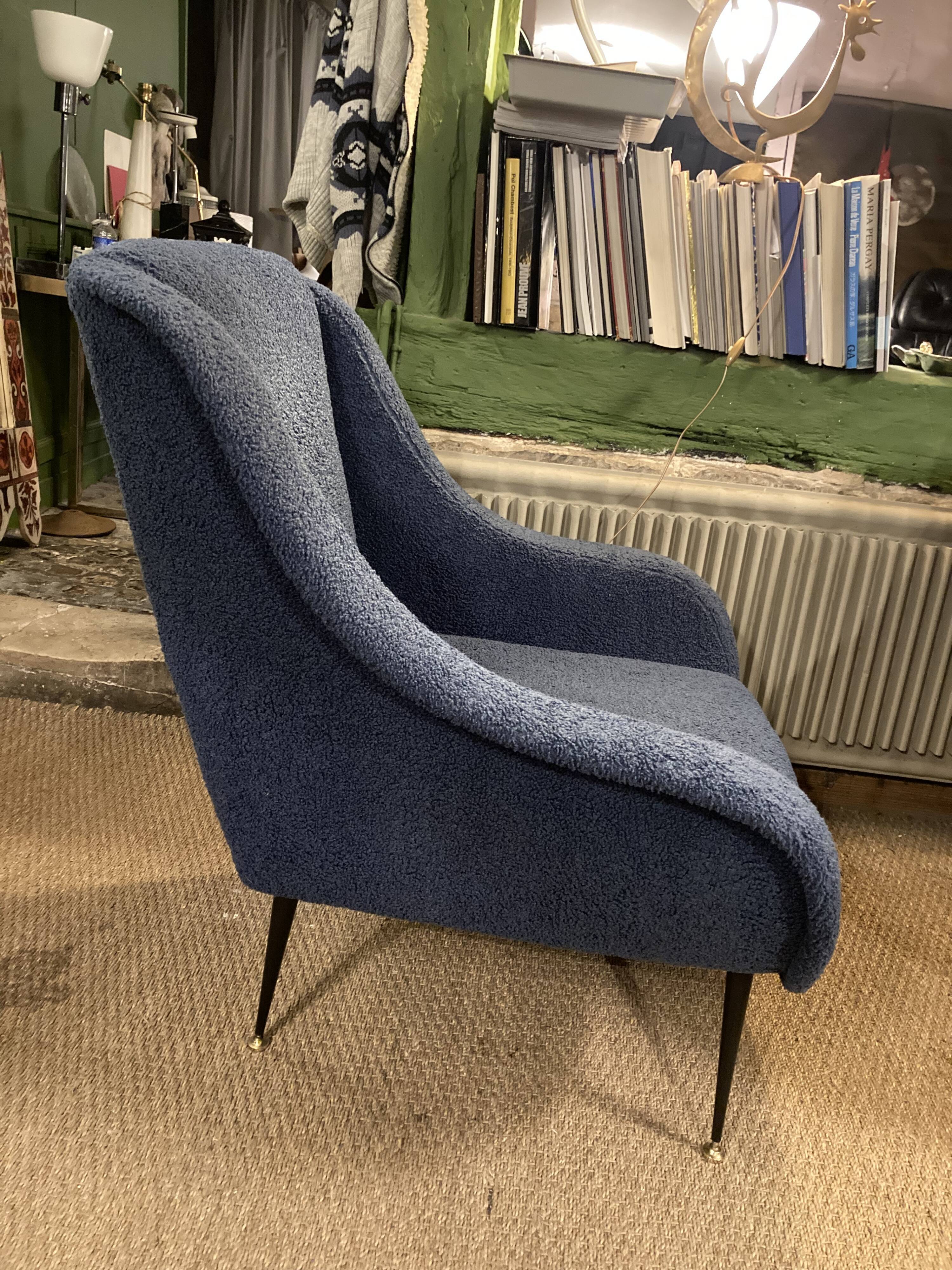 Pair of Italian armchairs 1950 design isa bergam