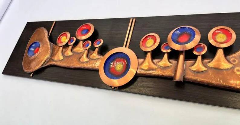 Monumental Unique Midcentury Brass / Copper Wall Sculpture, Germany, 1970s