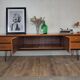 Scandinavian teak and metal sideboard