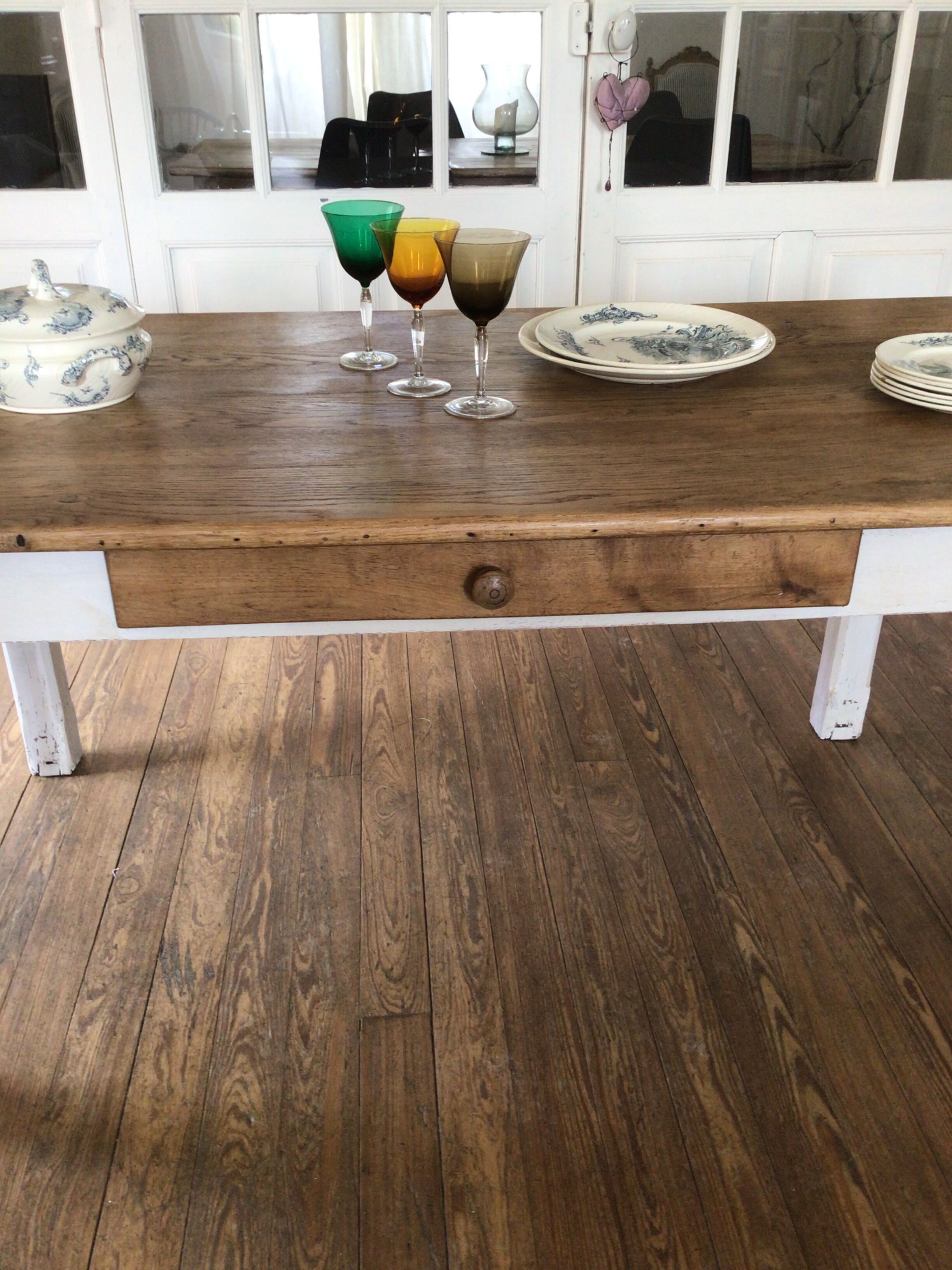 Table de ferme en chêne 1m80
