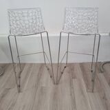 Paire de tabourets de bar design Spider Made in Italy