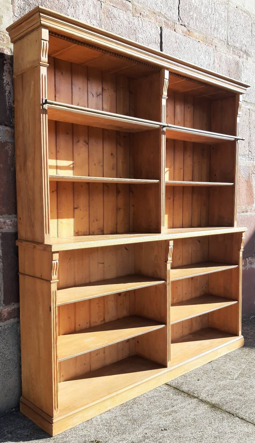 Pine bookcase (251 x 49 x height 288 cm)