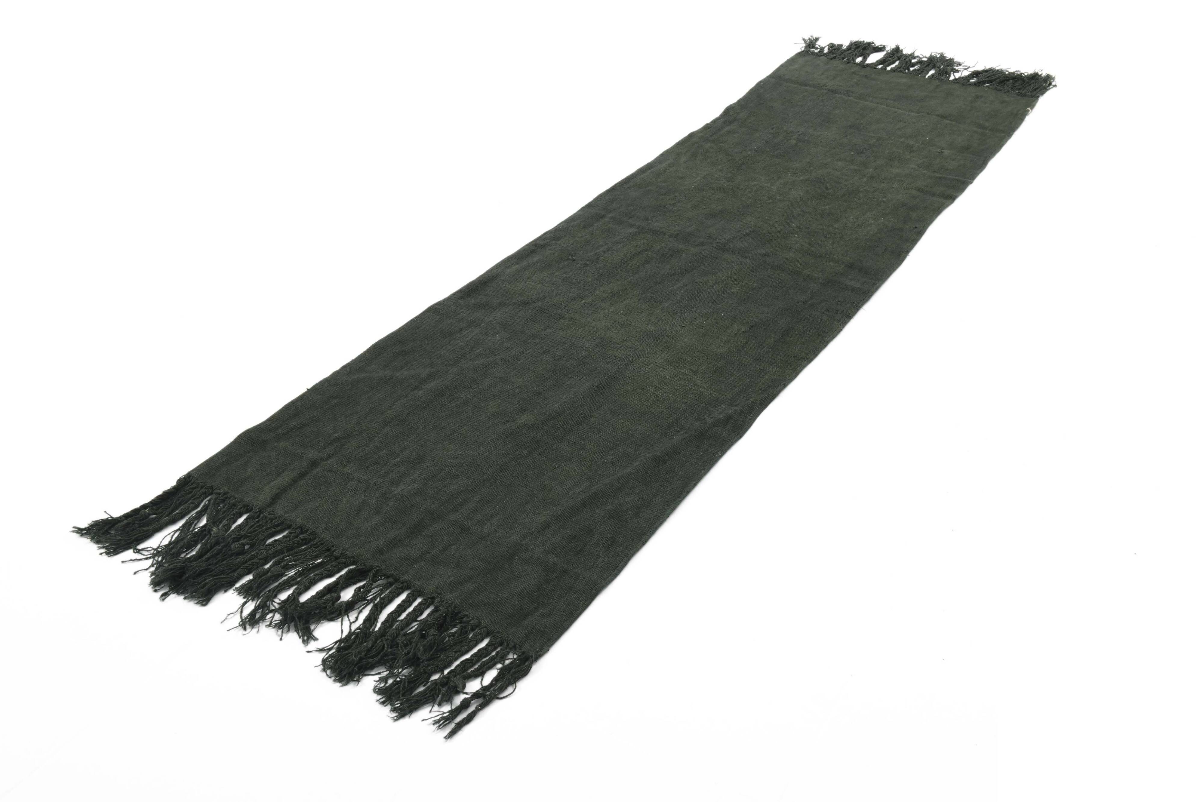 Tapis Kilim moderne vert foncé