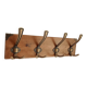 Wall-mounted coat rack in wood – 4 metal hooks – 45 cm