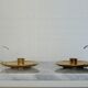 Pair of Swedish mid-century candlestick holders by Skutuna