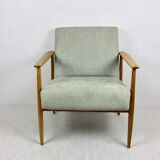 Fauteuil danois en tissu vert, années 1970