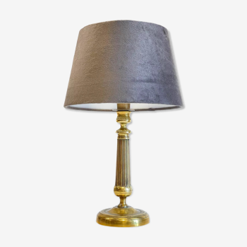 Lampe bougeoir laiton massif et velours