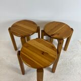 Mid-century stool trio, 1970