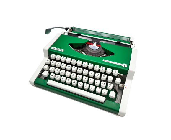 Machine à écrire Olympia Traveller de Luxe Vert anglais révisée ruban neuf