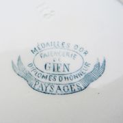 Old faïencerie de gien dessert plate: landscape decor