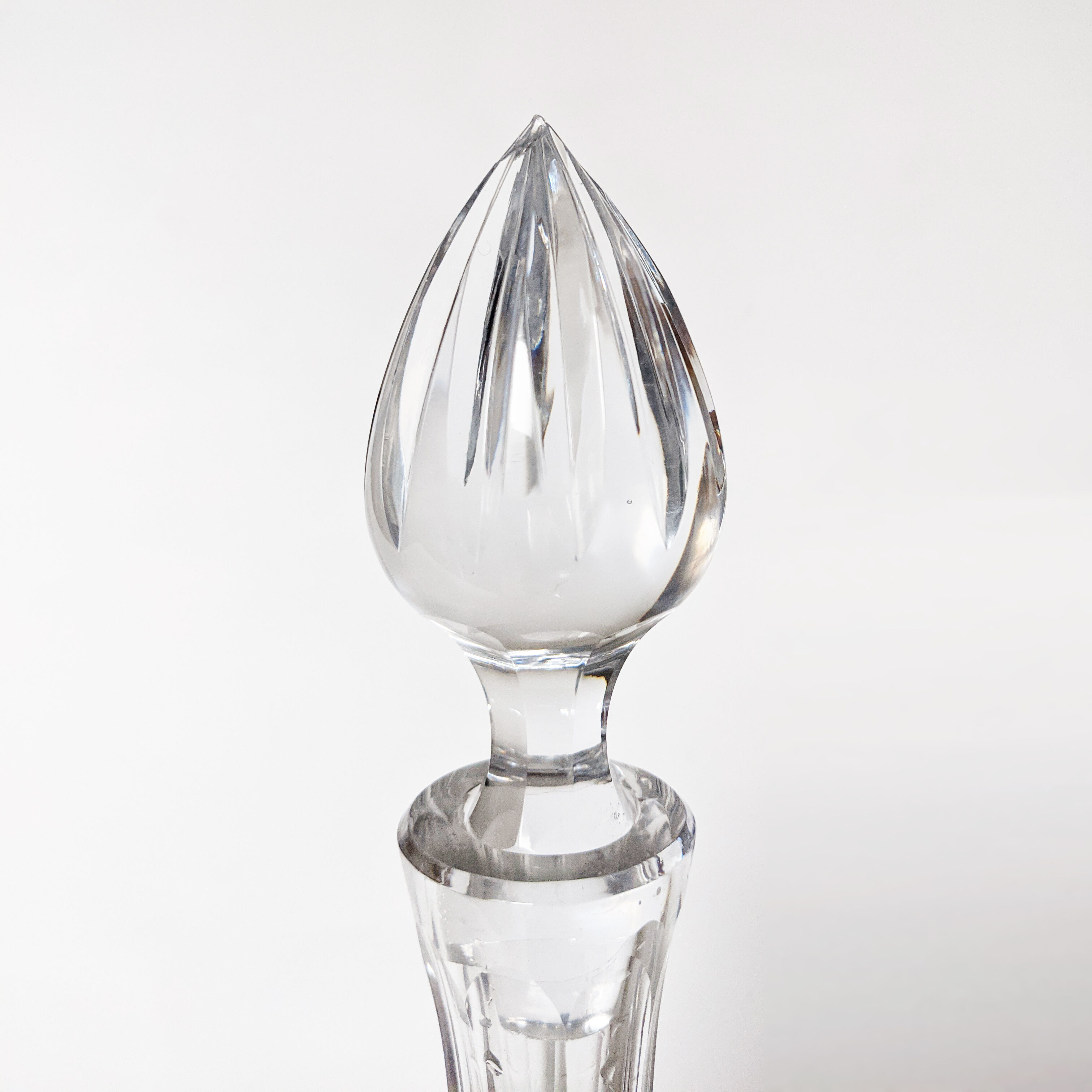 Carved crystal decanter