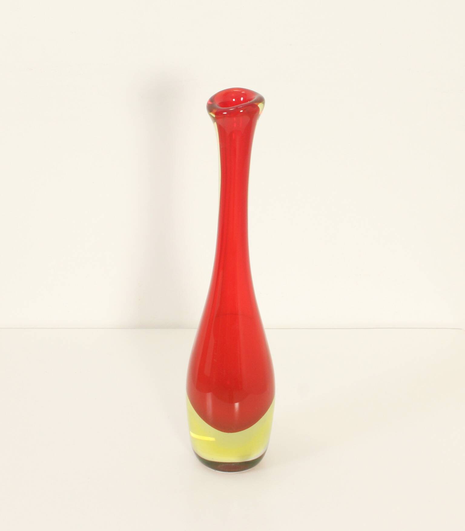Narrow-necked Murano glass vase, Italy 1960s