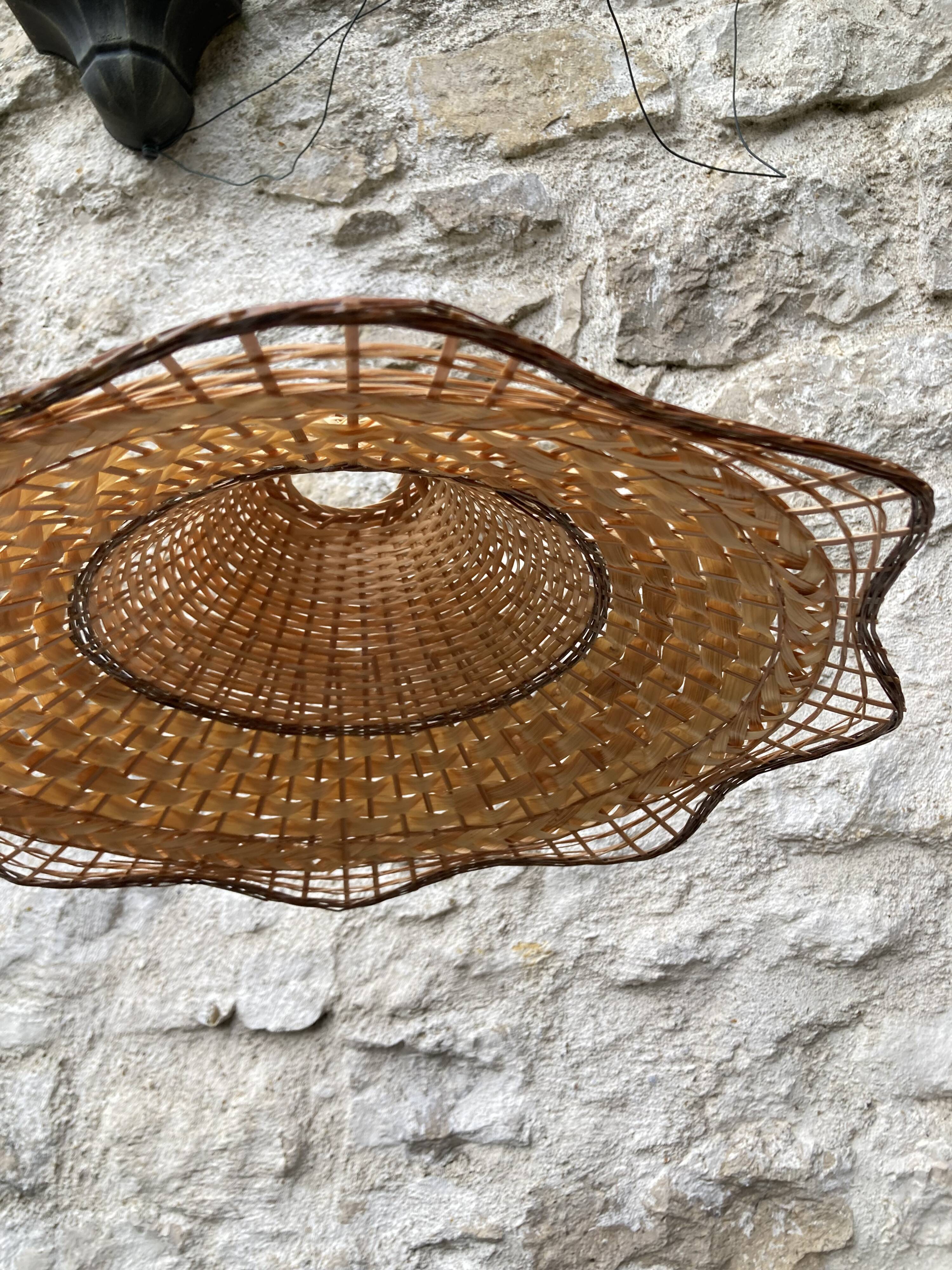 Suspension en osier vintage