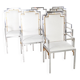 Suite de 6 fauteuils en inox et laiton