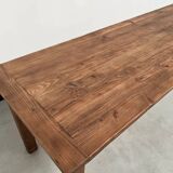 Table de ferme en pin 223 cm, années 70