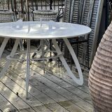White metal table