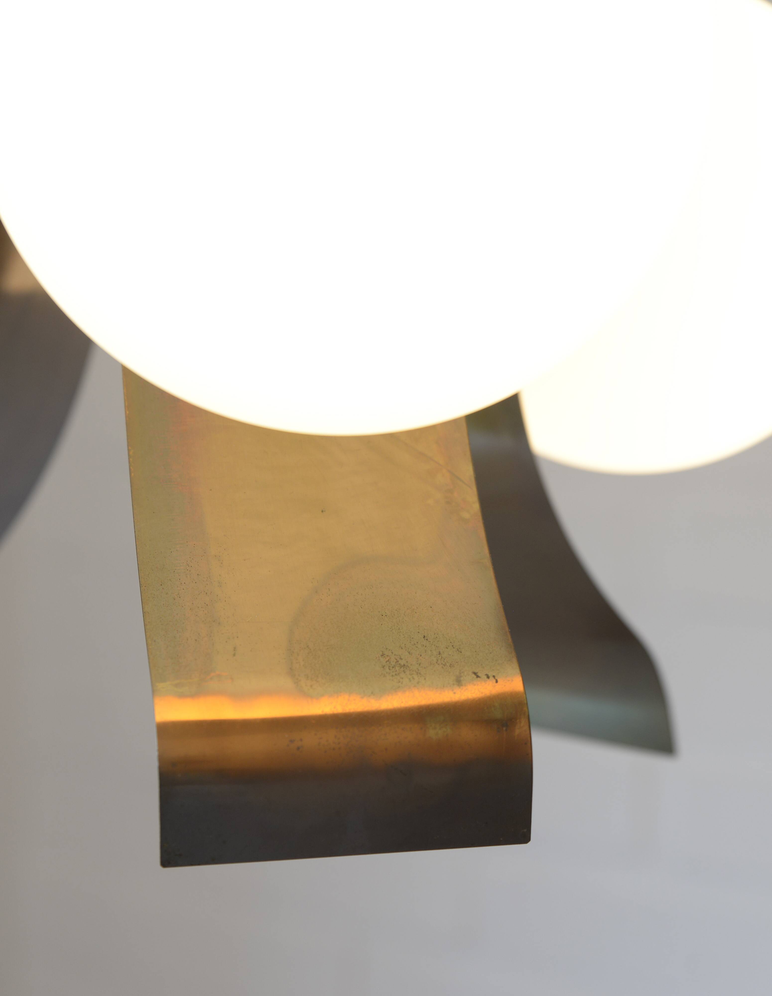 Vintage Pendant Light Yugoslavia 1970 Hanging Lamp Brutalist Copper Sputnik