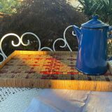 70s rattan tray
