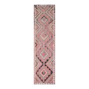 1970s Vintage Turkish Handmade Wool Cotton Pink Kilim Rug 97x158