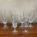 6 Arques crystal champagne glasses