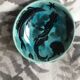 Pretty blue enamel bowl, signed "Courtade 81"
