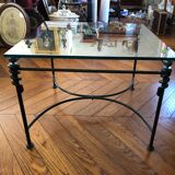 Iron coffee table forge on glass