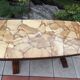Table basse en opus de marbre vintage années 60-70