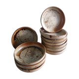 Assiettes creuses en grès de Puisaye par Jean-Pierre Prud'homme