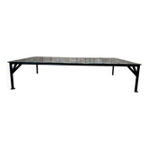 Wrought iron and glass coffee table from the 1900s.