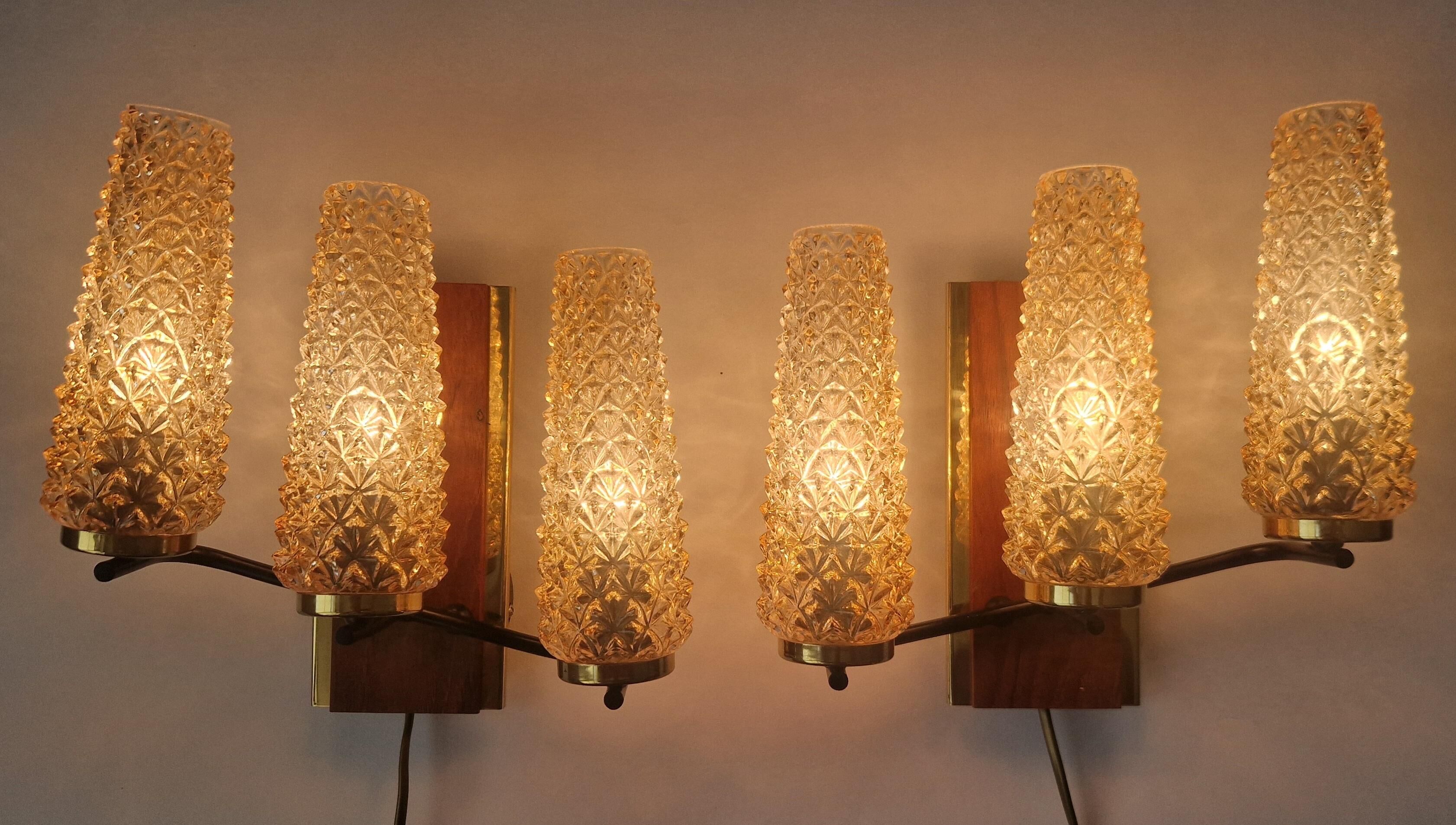 Pair of Midcentury Wall Lamps Sego Armatur, Sweden, 1960s