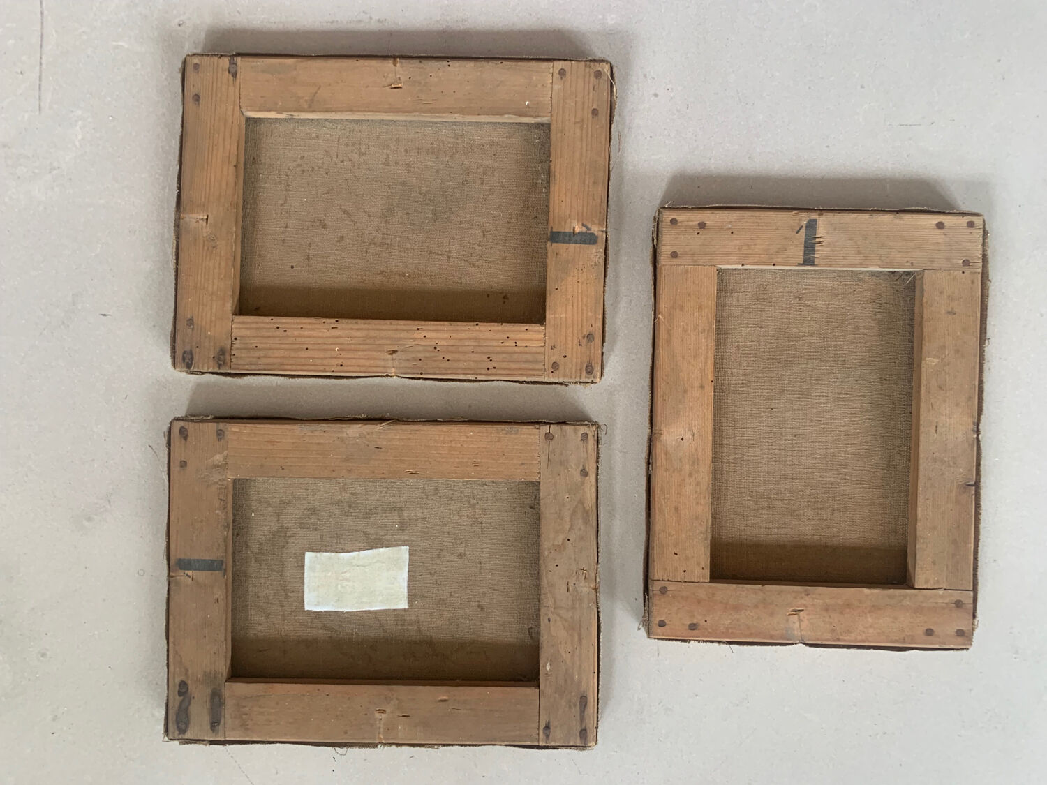 Suite of 3 paintings XIXth