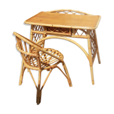 Office and matching chair in vintage rattan