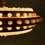 Midmod glass and brass suspension, Orrefors Sweden