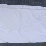 Large pillowcase, white cotton cushion cover, art deco flower embroidery