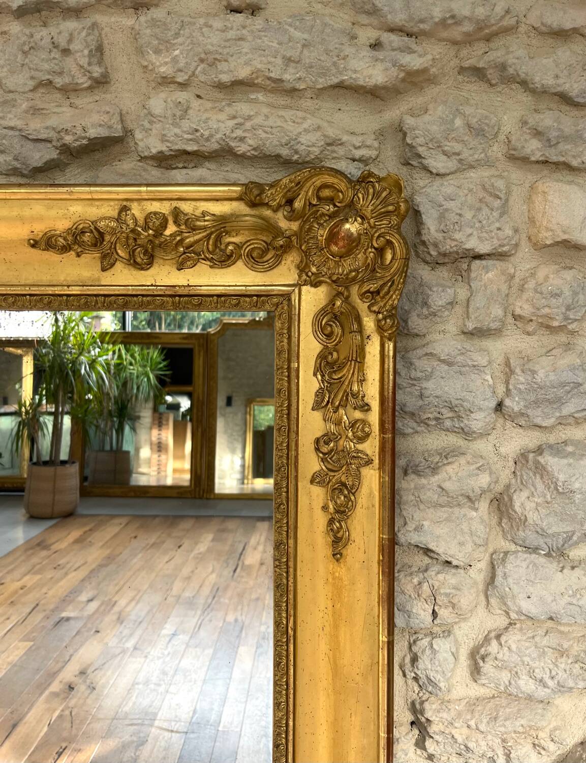 Empire period fireplace mirror, sublime gold leaf, 127cm/106cm