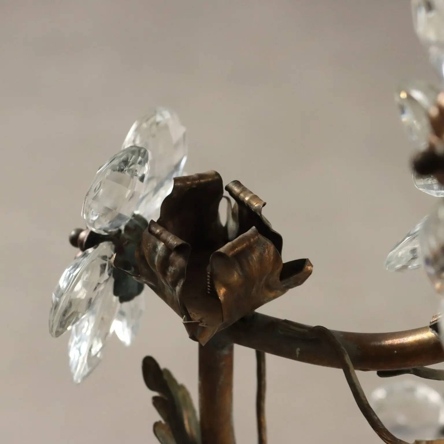 Antique golden metal chandelier, Italy, 20th century