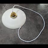 Old hanging lampshade white opaline Art Deco 1930 Ø 25.8 cm TBE