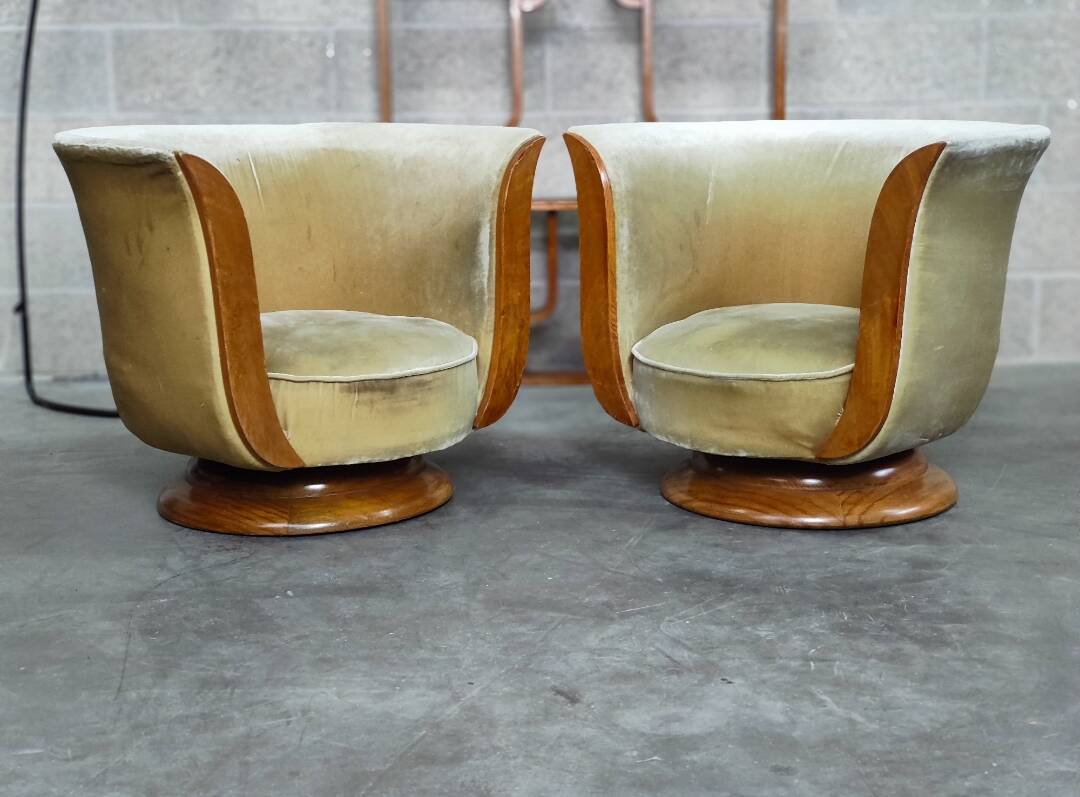 Pair of Art Deco armchairs 1930 "Le Malandre"